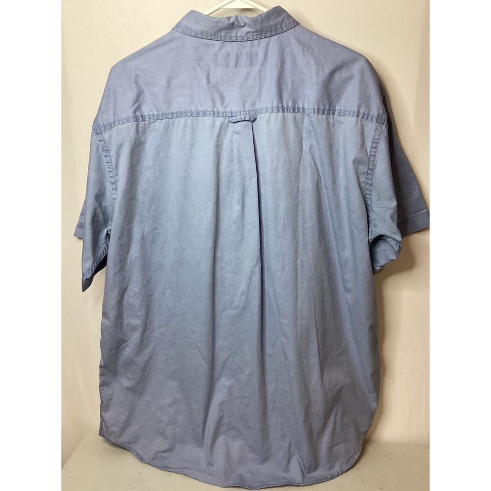 VTG‎ Pennmans Menswear Blue Short Sleeve Button Down Shirt Casual Relaxed Fit - Picture 5 of 14
